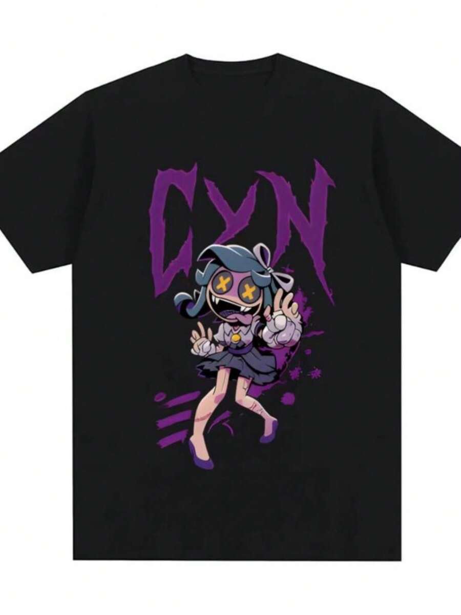 Women's Blouses Murders Drones - Cyn T-Shirt Harajuku Graphic Printing High Quality Tee-Shirt Fashion Pure Cotton FemaleMale O-Neck T-Shirts - 黑色 - 查看 1