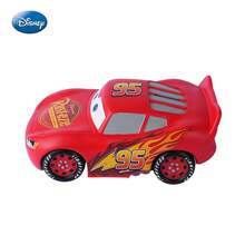 Monogram Disney 迪士尼官方 Cars 3 閃電麥昆存錢筒，可愛卡通賽車錢箱適合兒童，耐用塑料硬幣銀行桌上裝飾，男孩房間裝飾美學，生日聖誕節教育理財禮物 - 紅色 - 查看 6