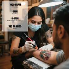 Kit De Tatuajes Profesional JUEMEL, Con Máquina Para Tatuar Inalámbrica Recargable 2400mAh, Motor Sin Escobillas De Alta Velocidad, Bajo Ruido, Cuerpo Ligero Y Accesorios Completos - Albaricoque - Ver 6