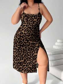 Vestido largo de mujer talla grande con estampado de lunares, tirantes finos, para playa, atuendo primaveral, fiesta de vacaciones, vestido hawaiano, vestido casual de mujer, vestido largo casual con espalda abierta, estampado floral y bajo con a - Multicolor - Ver 5