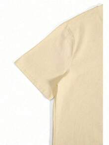 Camiseta Casual Negra de Manga Corta para Mujer, de Poliéster, con Estampado de Cerezas, Cuello Redondo, Corte Regular, para Uso Diario IMVH - Albaricoque - Ver 6
