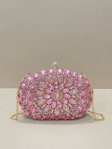 Túi xách thời trang châu Âu và Mỹ, túi đeo chéo Love Bag, túi đeo vai dây xích cổ điển và ví. - Hồng - Xem 1