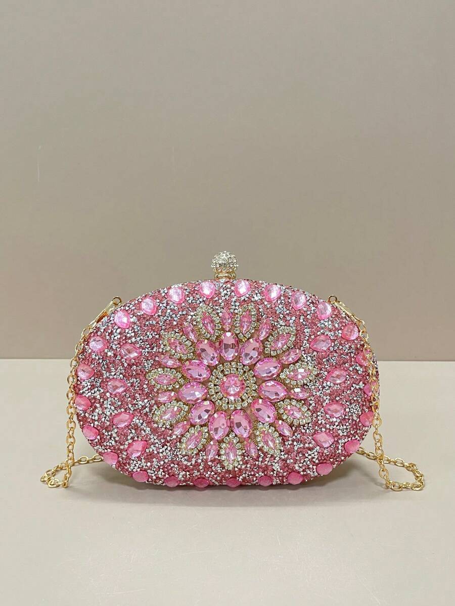 Túi xách thời trang châu Âu và Mỹ, túi đeo chéo Love Bag, túi đeo vai dây xích cổ điển và ví. - Hồng - Xem 1