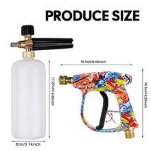 High Pressure Foam Cannon Gun With 1/4 Inch Quick Connector & M22-14 Adapter, Car Wash Foam Sprayer With 5 Nozzle Tips, Adjustable Soap Foam Blaster For Pressure Washer Cleaning Cars Windows Patio Motorcycle, Gift For Men Women, Summer Essential - Car Wash Tools - View 3