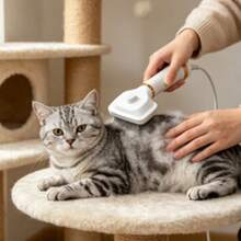 High-Powered Pet Hair Dryer And Comb For Cats And Dogs - A Multi-Functional Grooming Tool For Dogs And Cats, Easily Removes And Cleans Fur With This Electric Hot Air Brush. - White - View 3