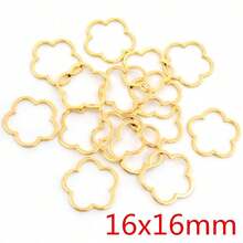 20pcs Small Flowers Charm Gold Stainless Steel Pendant Open Bezels Hollow Pressed Resin Frame Mold Bezel DIY Jewelry Making - Small Charms - View 10