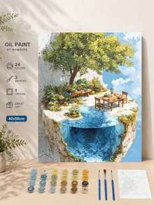 1 Set DIY Digital Oil Painting Kit, Artistic Craft For Adults, Frameless Art Oil Painting Set For Bedroom Decor And Art Wall Decor, Simple And Fun Painting Method Without Painting Foundation, Fulfill Your Painter Dream And Immerse Yourself In The Colorful World, Each Stroke Is Self-Expression, Adding Romance To Life, Best Gift For Family And Friends, Holiday Gift, 40*50CM - Multicolor - View 2