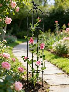 1pc Multi-Layer Decorative Garden Plant Stand, Climbing Support Rack For Vines, Flowers, Potted Plants, Vegetables, Tomatoes, Beans, Cucumbers, Outdoor Yard Garden Decoration, Flower Climbing Trellis - A - View 5