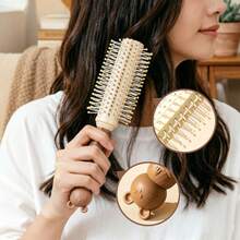 1pc Curling Hair Brush, Cartoon Styling Comb, Inward Curved Comb, Hair Styling Tool - Apricot - View 8