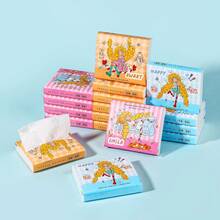 Star Girl 1包/3包 40張/120張面紙，印花卡通可愛學生面紙，便攜小口袋面紙，戶外旅行車用，生日禮物，禮物，學校面紙，派對用面紙，女孩女性生日派對面紙 - 快樂少女隨機1包 - 查看 7