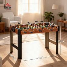 Foosball Table, 2 Balls, Non-Slip Handles, For Children And Adults, Scoreboard, MDF, Metal, Bright Colors - Brown - View 2