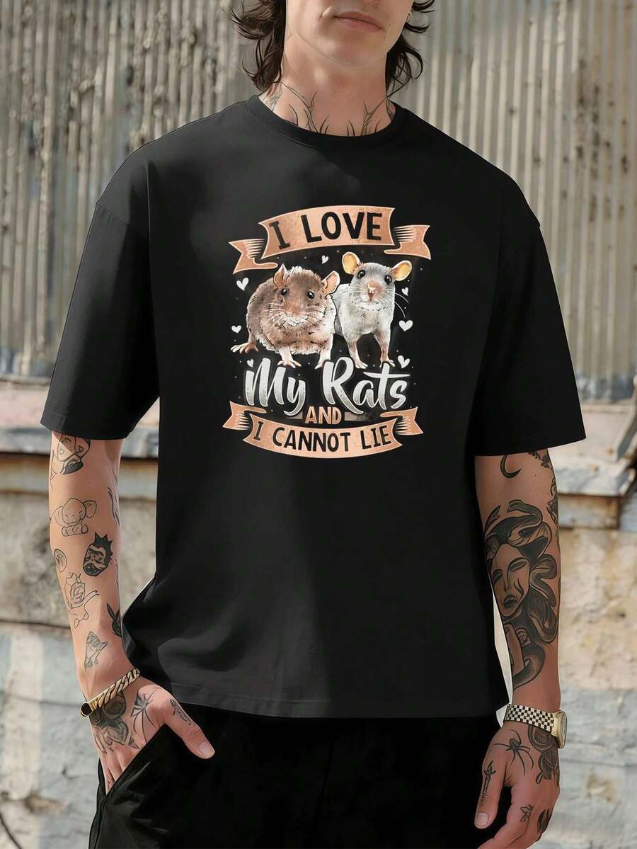 Men Plus Size T-Shirts - Black - View 1