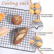 2pcs Cooling Racks, Heavy Duty Carbon Steel Non-Stick Baking Racks For Oven Cooking And Baking, Size 16 Inch X 10 Inch - Black - View 5