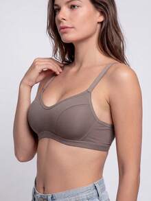 3pcs/Set Women's Comfortable Sleep Wireless Soft Cup Small Bust Solid Color Bra - Multicolor - View 6