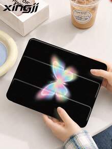 1pc Dreamy Thermochromic Butterfly Pattern Tablet Protective Case, Compatible With IPad 10.2" 10th/ (A16) 11" 11th 2025, Pro 11" 2021/2020, Galaxy Tab A8 10.5" 2022, Built-In Pencil Slot, Anti-Drop, Tablet Stand, Auto Sleep/Wake, Best Gift For Family And Friends - Multicolor - View 1