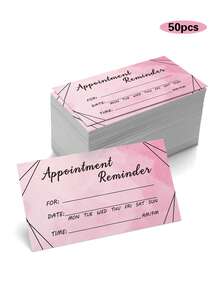 50pcs Pink Watercolor Appointment Reminder Cards, Fillable Customer Reminder Cards Suitable For Nail Salons, Eyelash Studios, Hair Salons, Spas And Small Businesses - Sets - View 7