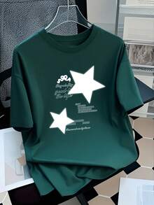 Summer Short-Sleeved T-Shirt, Fitted Design, Sheer Undershirt#3333 - Dark Green - View 1