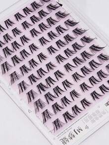 80pcs Slanted Winged Fox Eyelashes, Glue-On And Glue-Free Styles, Chinese-Style Fox Eyelashes, Icy Qingqiu Fox Natural Look Design, Curled Segmented Individual Lashes, Beginner-Friendly, Lightweight Airy Feel, Reusable, Suitable For Daily, Date, And Traditional Chinese Makeup Looks - C - View 5