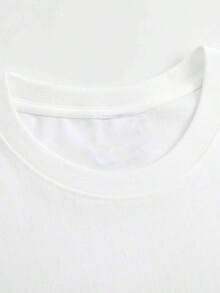 Camiseta gráfica INXS para mujer, de algodón, informal, de manga corta, cuello redondo, estilo minimalista, con estampado de anime/eslogan/banda, tela cómoda de elasticidad media, lavable a máquina - Versátil para el día a día, deporte u ocasiones especiales. - Blanco - Ver 4