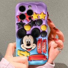 Officially Licensed Disney Mickey Mouse Phone Case, This Protective Phone Case Features A Festive 3D Print Of Plush Mickey Head With Star And Ball Decorations, Paired With "Mis Años" Birthday Ribbon And Number 4 Element On A Purple‑Blue Gradient Background, Made With Flexible, Durable TPU Material To Resist Scratches, Bumps And Minor Impacts, With A Raised Camera Frame For Lens Protection, Slim Lightweight Build For Easy Portability, Compatible With IPhone 17, 16, 15, 14, 13, 12, 11 Pro Models, A Perfect Birthday Gift Choice For Kids And Mickey Fans. - trắng - Xem 1