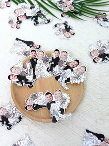 Custom Bachelor Party Face Decor, Personalized Groom Face Party Gift, White Wedding Confetti, Wedding Accessories - Wedding - View 7