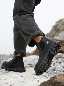 New Fashion Men's Shoes, Men's Boots Including Chelsea Boots, Outdoor Cowboy Boots In Plus Size, Slip-On Hiking Shoes, High-Top Outdoor Hunting Boots, Hiking Boots, Durable Thick-Sole Mountaineering Boots, Suitable For Spring, Summer, Autumn And Winter - Black - View 7