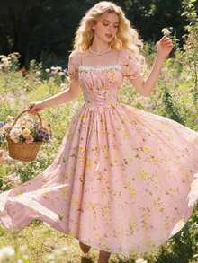 Women Midi Dresses - Rose - View 12