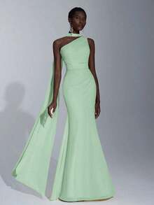 Women Midi Dresses - Mint Green - View 12