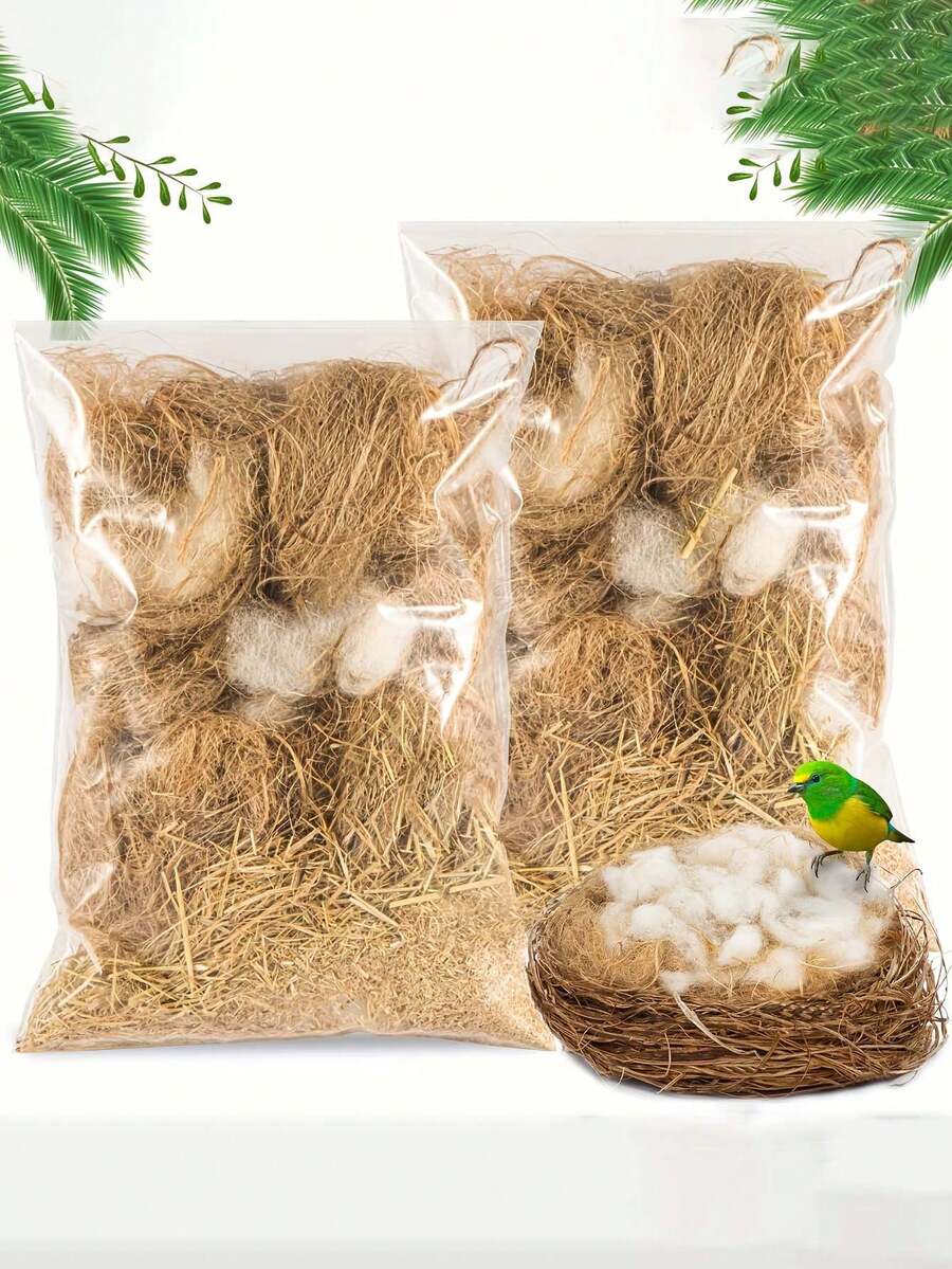 1pc Bird Nesting Material - Bird Nesting Pad, Hummingbird Nesting Material, Gold Wire Material, Finch Nesting Material, Parrot Nesting Material, Suitable For Bird Cages, Gardens And Tree Trunks, 40g - View 1