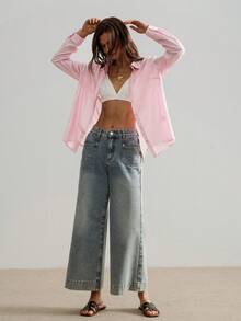 Rusttydustty Damen Boho Urlaubs Lässig Alltag Leinen Langarm Hemd, Rosa Top, Rosa Damen Bluse, geeignet für Herbst und Halloween - Pink - Übersicht 5