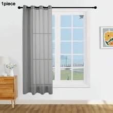 1 pieza y 2 piezas Cortinas transparentes/Cortinas con ojales/Múltiples colores disponibles/Cortinas translúcidas/Cortinas transparentes que filtran la luz/Cortinas transparentes delgadas universales para toda la casa, Cortinas transparentes decorativas para ventanas con atmósfera, Adecuadas para cortinas de sala de estar/dormitorio/cortinas decorativas, - Gris - Ver 19