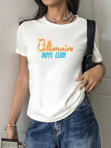 Colorful Text Symbolizing Confidence And Modern Energy With Vibrant Lettering That Evokes A Free Spirit And Determined Attitude. Women's Casual T-Shirt For Stylish And Comfortable Everyday Wear. - 白色 - 查看 1