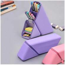 1pc Creative Silicone Multifunctional Pen Holder, Pencil Case, Desktop Organizer, Essential For Students Back To School - A - View 2