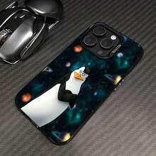 Tema espacial Skipper en blanco, negro y naranjafunda de teléfono Fundas compatibles con ,Apple,VIVO,OPPO,,, y Honor.Fabricadas en silicona TPU,ofrecen protección contra golpes y caídas. - Negro - Ver 1