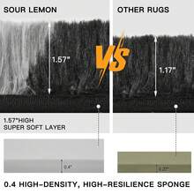 Sour Lemon Rugs Living Room 200x300cm, Grey Area Rugs For Bedroom, Washable Anti Slip Extra Large Shaggy Soft Rug Fluffy Modern Floor Carpets Mat Beside Carpet, Long Runner Rug For Hallway - Black & Gray Diagonal Checkered - View 6