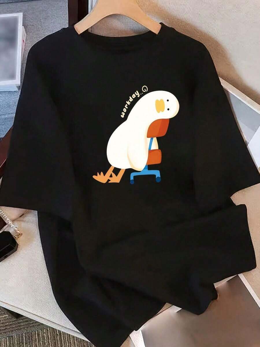 Playera Pura Mujer, Manga Corta, Diseño Exclusivo y Estampado, Nueva Colección Verano , Holgada, , camisetas de mujer algodón - Estilo - Ver 1