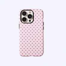 Rosa Polka Dot Handyhülle, weiches Mädchen, niedliches Design, Y2K Stil, Cute , für iPhone iPhone17 iPhone16 15 14 13 12 11Pro Max,  S25 S24 S23 S22 FE - Weiss - Übersicht 9