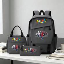 Miniso Marvel Spider-Man Trio Crime-Fighter 3 PiecesGrey Backpack Set Laptop Bag With Insulated Bag & Pencil Case Suitable For Office, Study And Travel - Grey - View 4