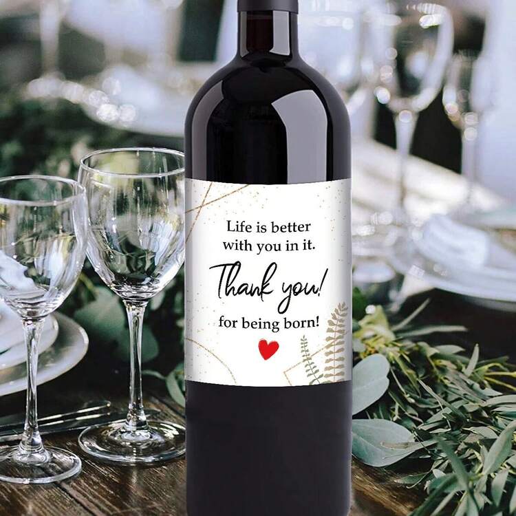 12pcs Paper Father's Day Wine Bottle Labels, Self-Adhesive Wine Bottle Stickers, Waterproof Labels, Party Gift Tags - View 3
