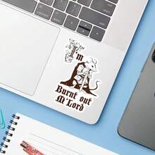 1PC I'm Burnt Out Mlord Mouse Waterproof Sticker, Funny Knight Mouse Laptop Decal, Meme Water Bottle Vinyl, Medieval Humorous Gift For Colleagues, Office Desk Stress Relief Decor & Gaming Setup Aesthetic - Multicolor - View 11