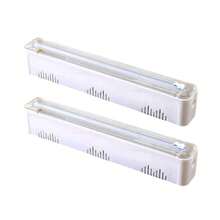 1/2pcs Kitchen Cling Film Cutter, Magnetic Plastic Wrap Dispenser With Cutting Function, Food Preservation Packaging Dispenser, Foil Dispenser, Cling Film Cutter, Suitable For Kitchen, Dining Room, Kitchen Accessories, Kitchen Supplies, Kitchen Tools - White - View 11