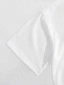 Women's Casual T-Shirt, One Piece, Round Neck, With "Ciao Bella" Print, Short Sleeve, Polyester Fabric, Suitable For All Seasons, 100% Cotton, Durable - 白色 - 查看 4