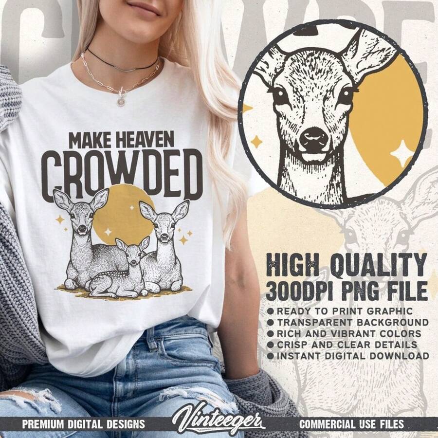 Archivo de impresión religiosa retro - Haz que el cielo esté lleno - Gráfico digital de camiseta de fe - Diseño imprimible de Jesús - Sublimación cristiana - Blanco - Ver 1