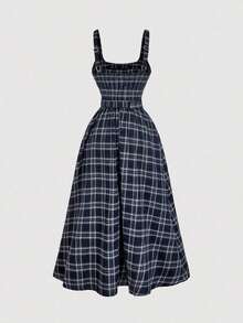 MOD Vestido casual y elegante sin mangas para mujer - Azul marino - Ver 2