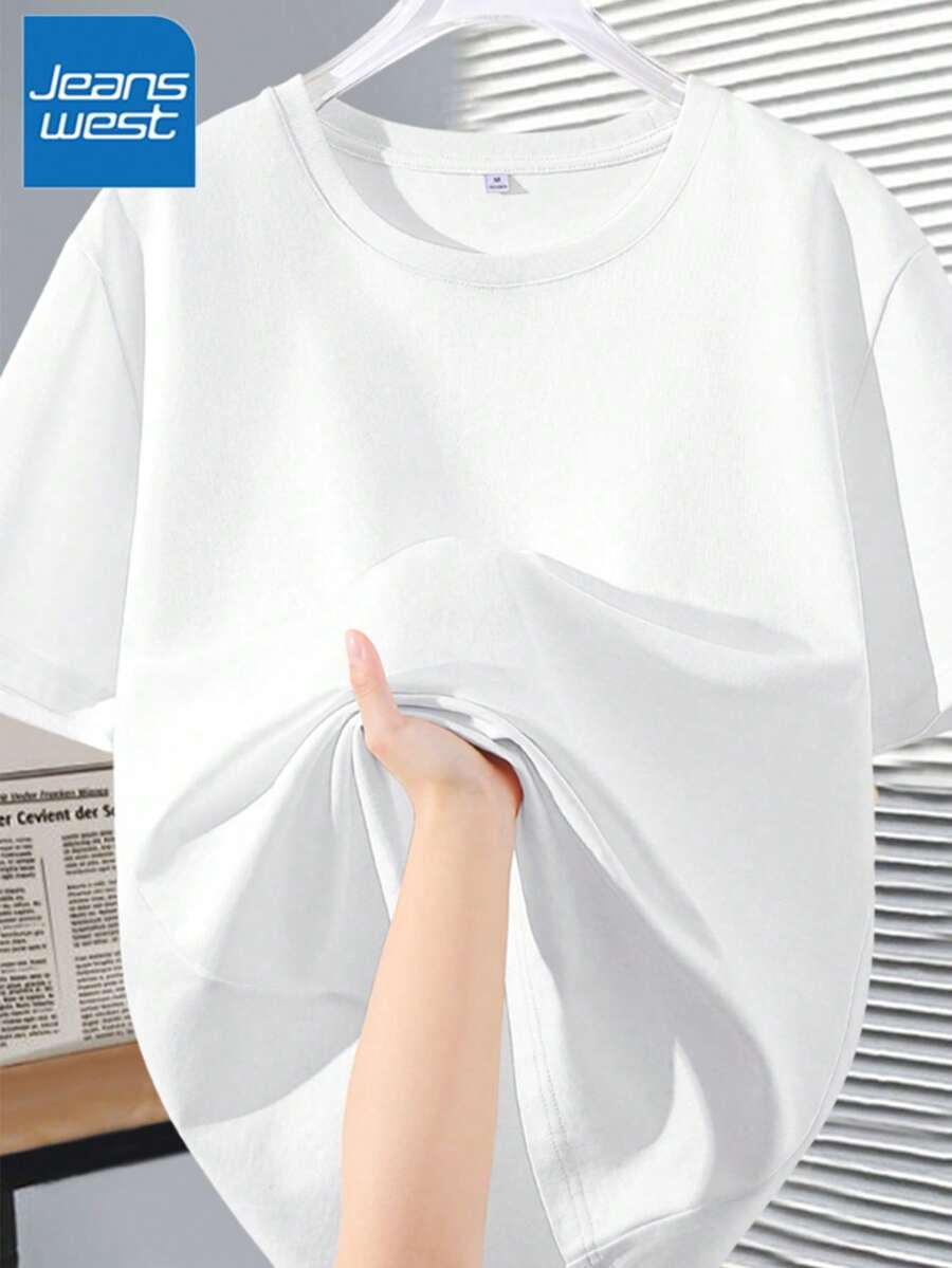 Camiseta de manga corta de talla grande para mujer , nueva ropa de verano popular para mujer de talla grande, corte holgado, 100% algodón puro, suave - fácil de usar, lavar y cuidar. - blanco - Ver 1