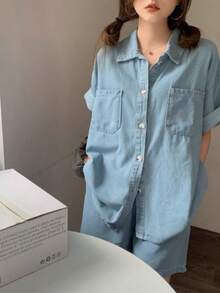 Women Two-Piece Outfits - Blue - View 6
