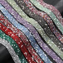 1/10pcs Roll Multi-Function Sparkling Rhinestone Ribbon, With PVC Film, Easy To Cut And Stick, Suitable For DIY Glitter Ribbon, Clothing Accessories, Sticker Tape, Glitter Shoes, Clothing, Rhinestone Strip, DIY Rhinestone Glitter Ribbon Sticker, Handmade Rhinestone Tape Roll, Clothing, Shoes, Gift Box, Car Decoration, Suitable For Christmas, Valentine's Day, Birthday, Gift Wrapping And Handicrafts - Multicolor - View 5