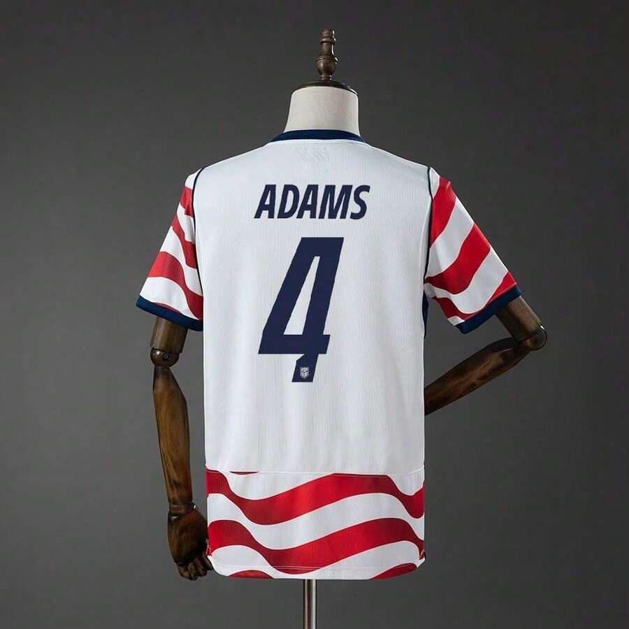 USA Home Jersey 26 World Cup High-Performance Tech Fabric Blokecore Fan Edition Soccer Jersey Football Jersey Short Sleeve - Home-no.4 (No Badges) - View 1
