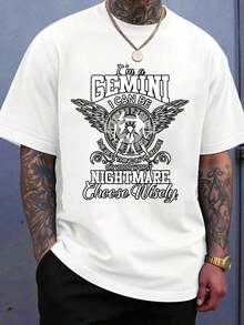 I'm A Gemini, I Can Be The Best Thing In Your Life Or Your Worst Nightmare. Choose Wisely. Men's T-Shirt With Zodiac Sign Graphic. Birthday Gift For Gemini Lovers.  Astrological Casual Wear. - 白色 - 查看 9
