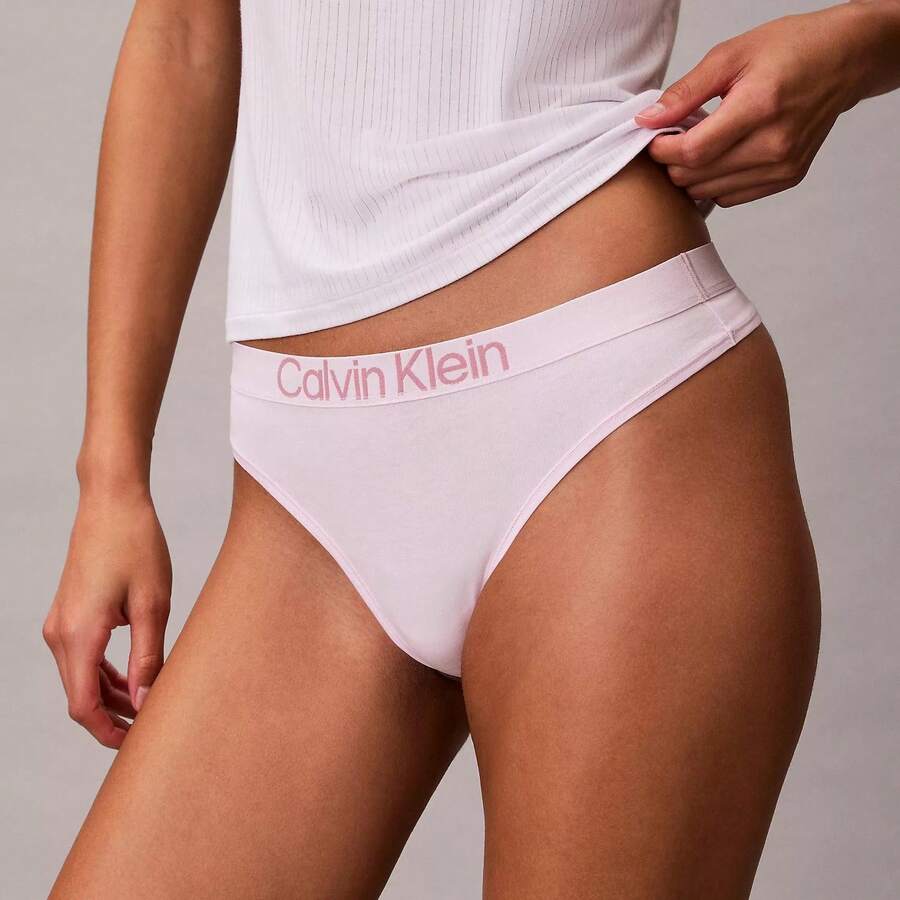 Calvin Klein Calvinklein Maximum Cotton Thong Underwear Women Panties QD5292 Thongs For Women Underwear - 粉紅搖籃 - 查看 1